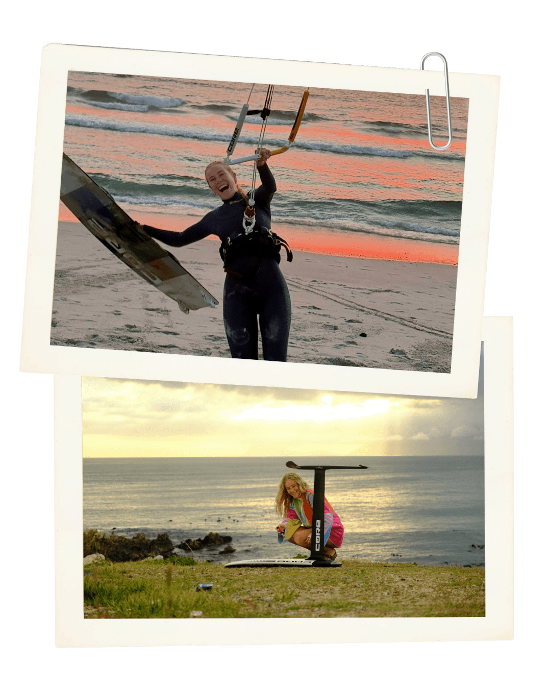 Justine Brink kitesurfing and foiling